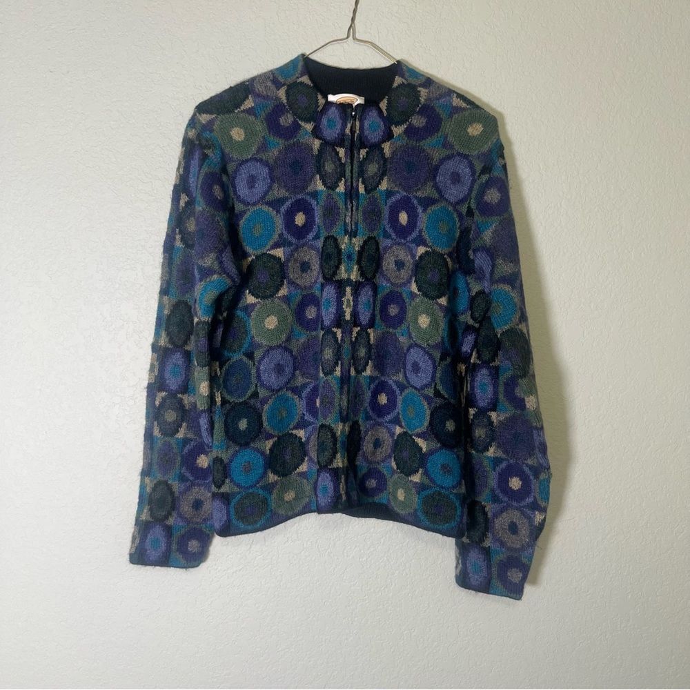 Talbots Women’s 100% Alpaca Wool Sweater Geometric Colorful Size Large